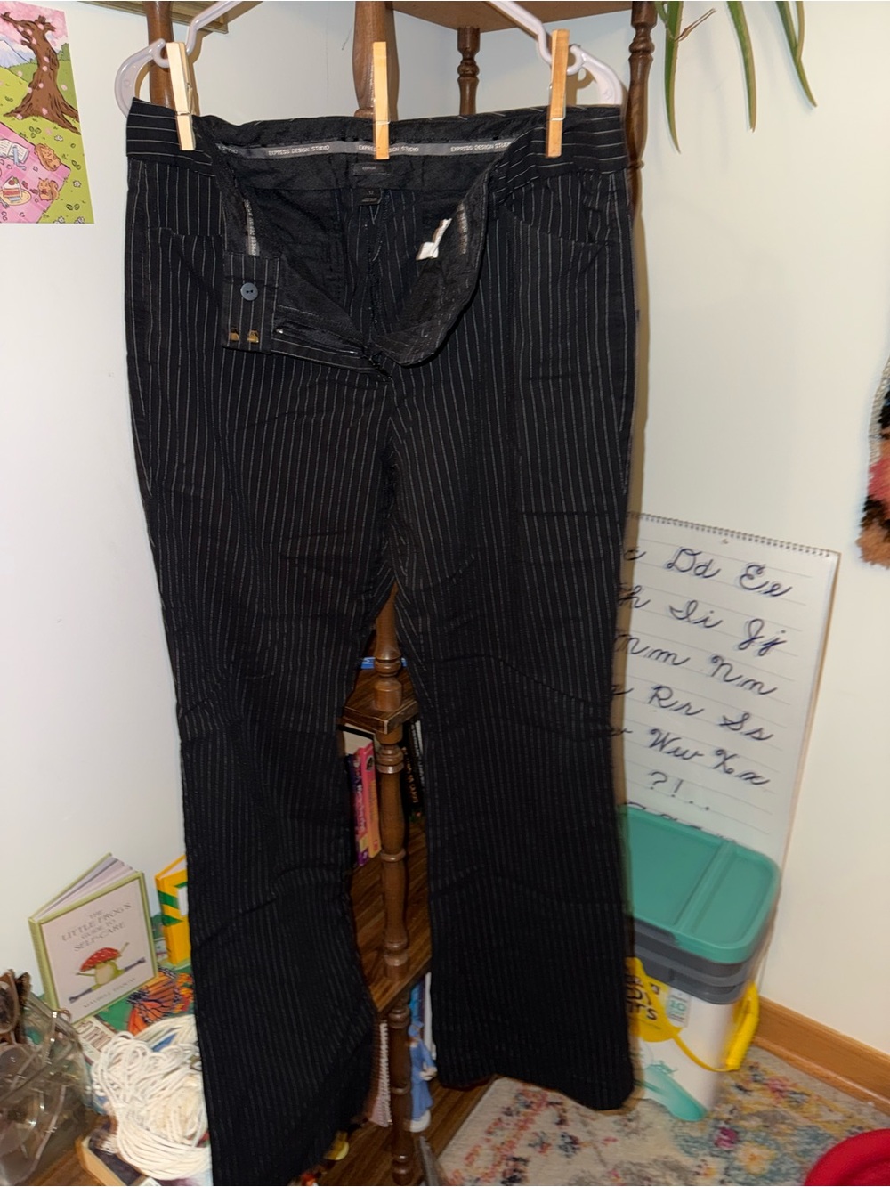 Women’s pinstriped dress pants